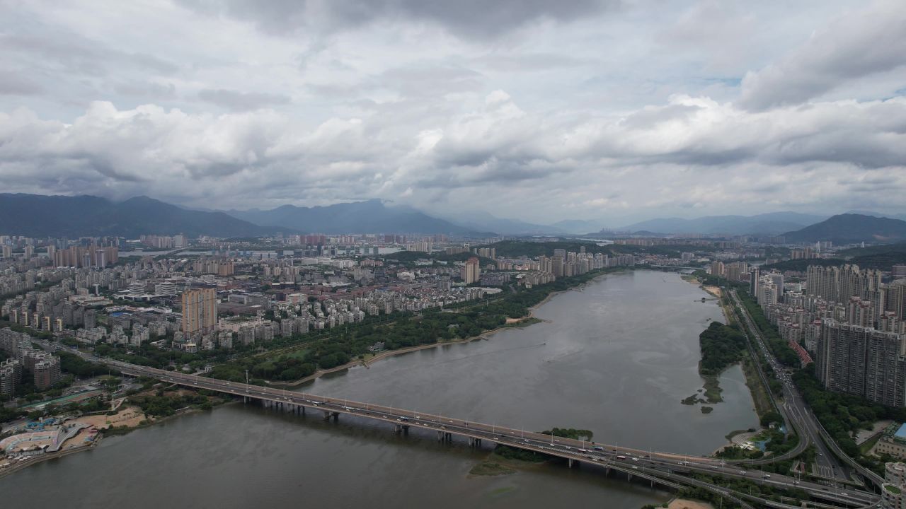 航拍福建福州城市风光