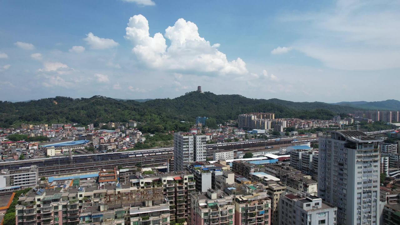 广东韶关城市风光航拍