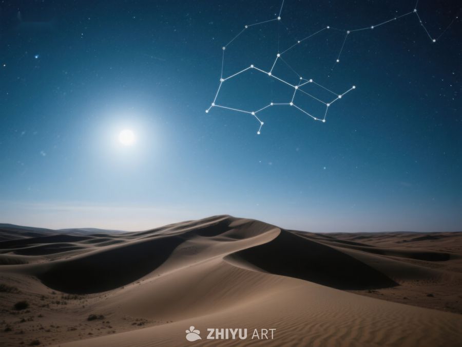 沙漠夜景与星座 100