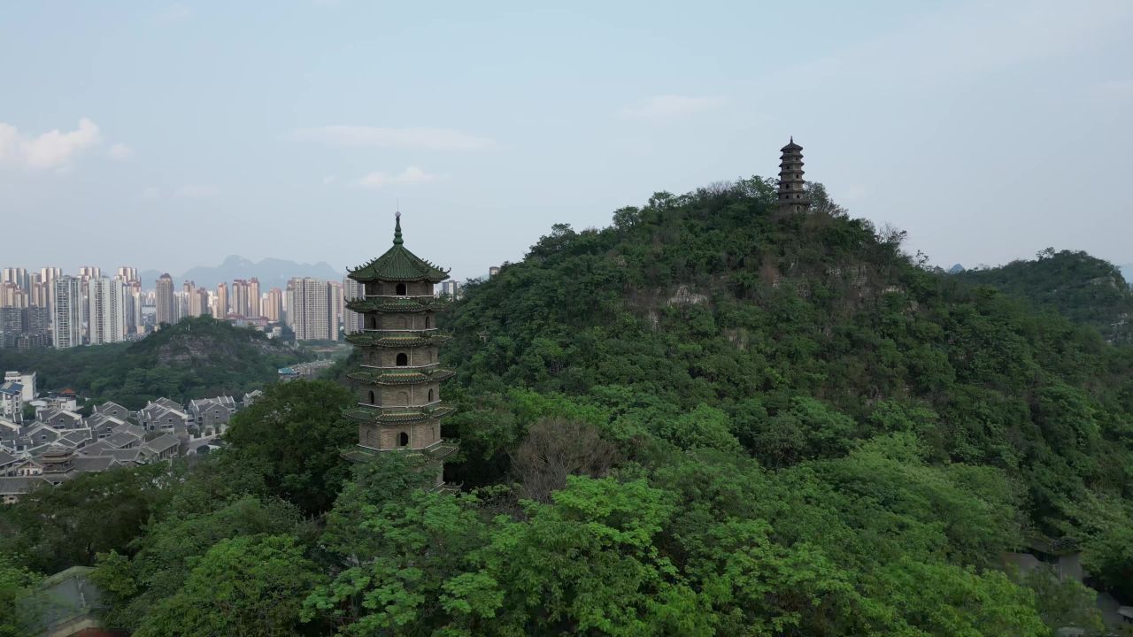 广西柳州盘龙公园航拍