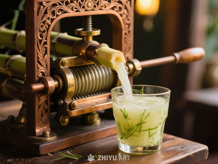 甘蔗榨汁机现场制作清凉饮品 128