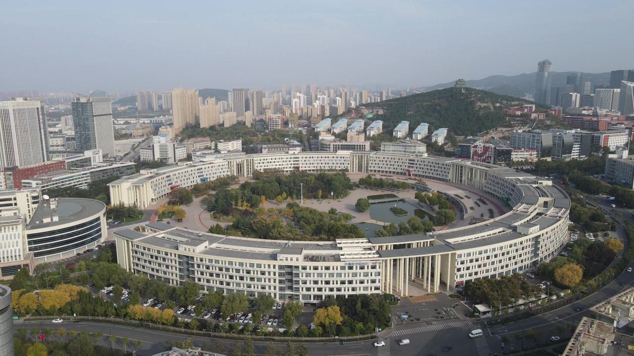 山东济南城市风光地标建筑航拍 
