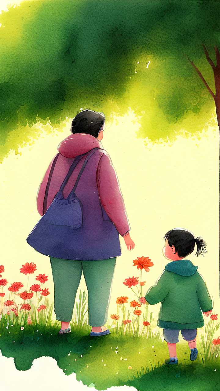 母亲节孩子和妈妈
