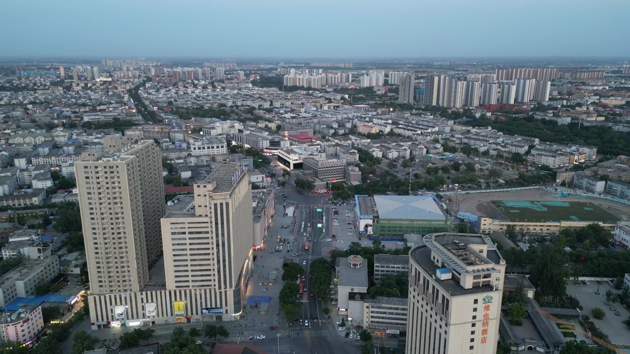 航拍河北保定城市建设