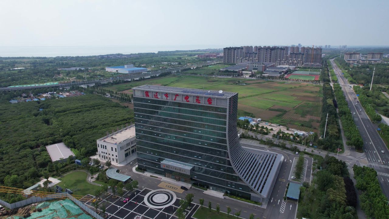 江苏宿迁城市风光地标建筑航拍 