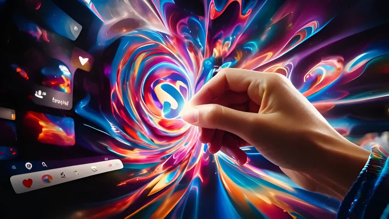 一只手拿着一个带有白色勾选标志的蓝色小方块，背景是