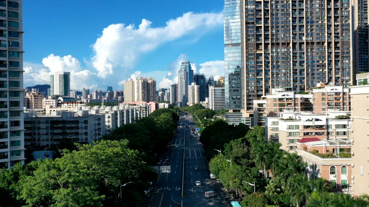 街道延时航拍