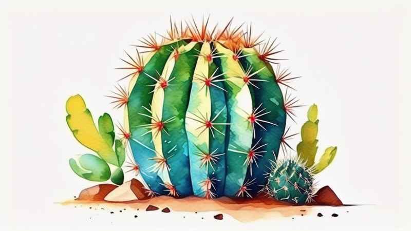 仙人掌自然植物插画 59