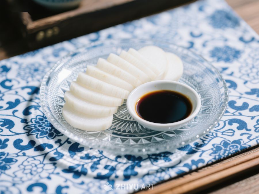 萝卜片配酱油，中式传统小吃 167