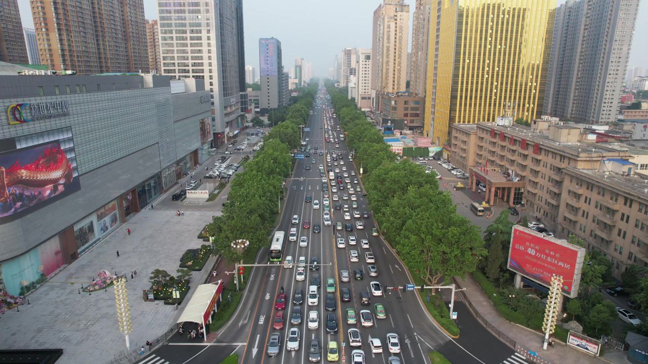 河北邯郸中华北大街交通航拍