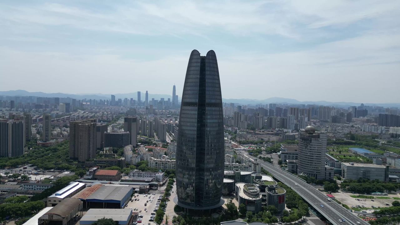  航拍浙江宁波财富中心