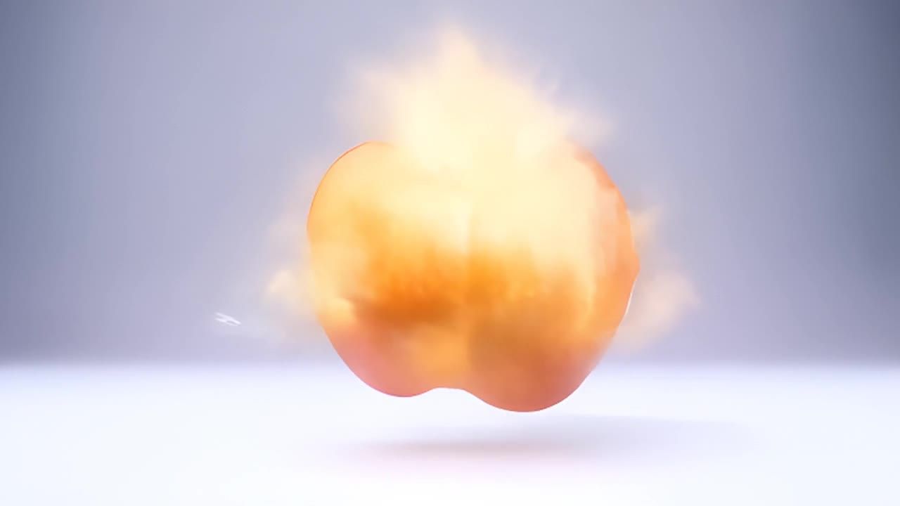 字母“Apple”漂浮在空间中，每个字母缓慢移动和