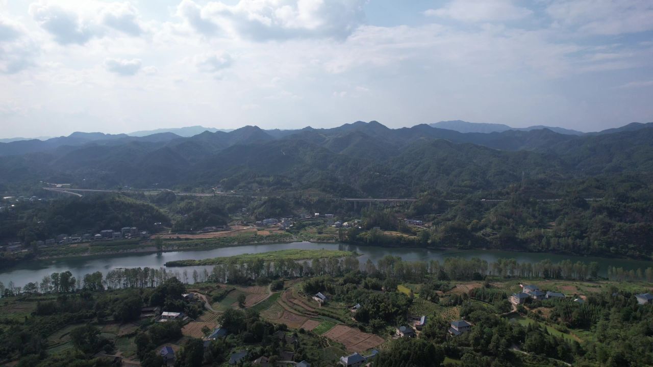 祖国大好河山青山绿水航拍  