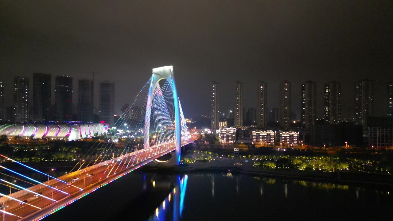 航拍夜景丨青山大桥