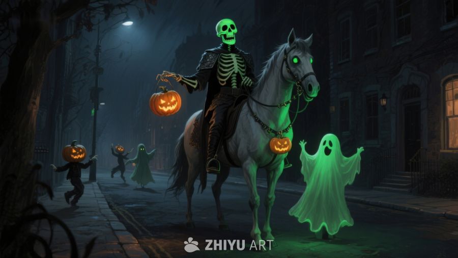 幽灵骑士与南瓜灯的夜行