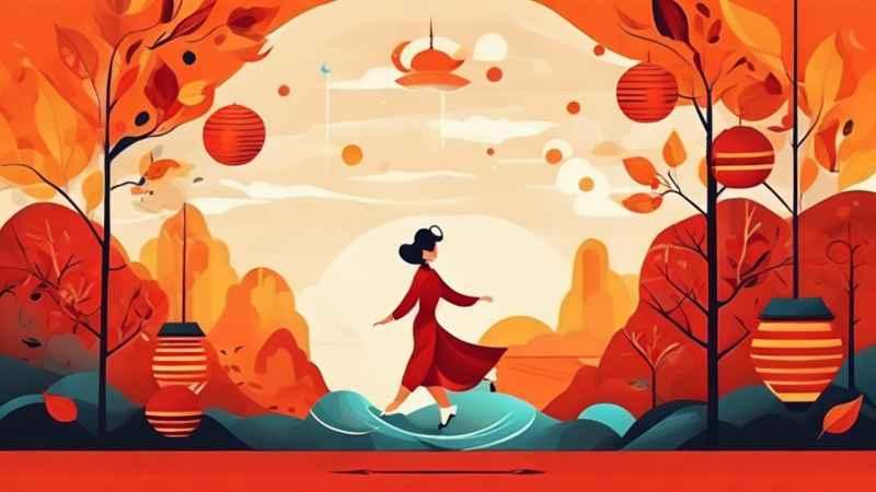 过年春节扭秧歌简约背景图 9