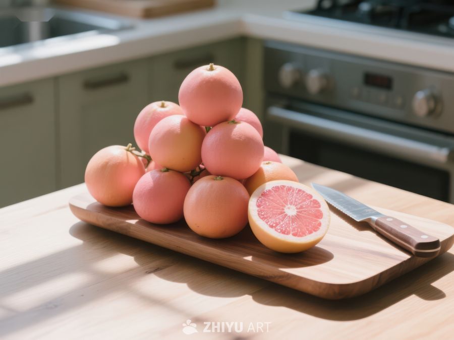 厨房台面上的柚子堆 90