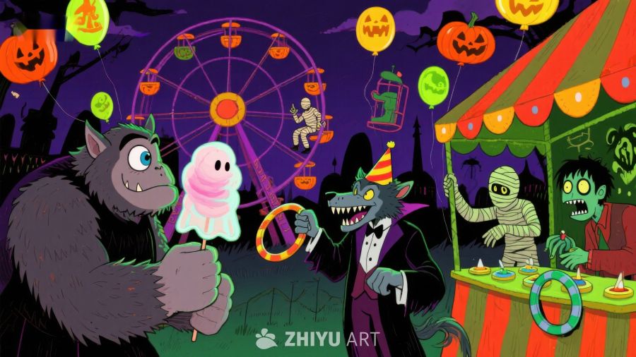 万圣节游乐园的怪物狂欢