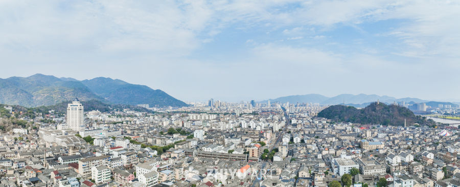 航拍浙江临海台州府城城区风光 40