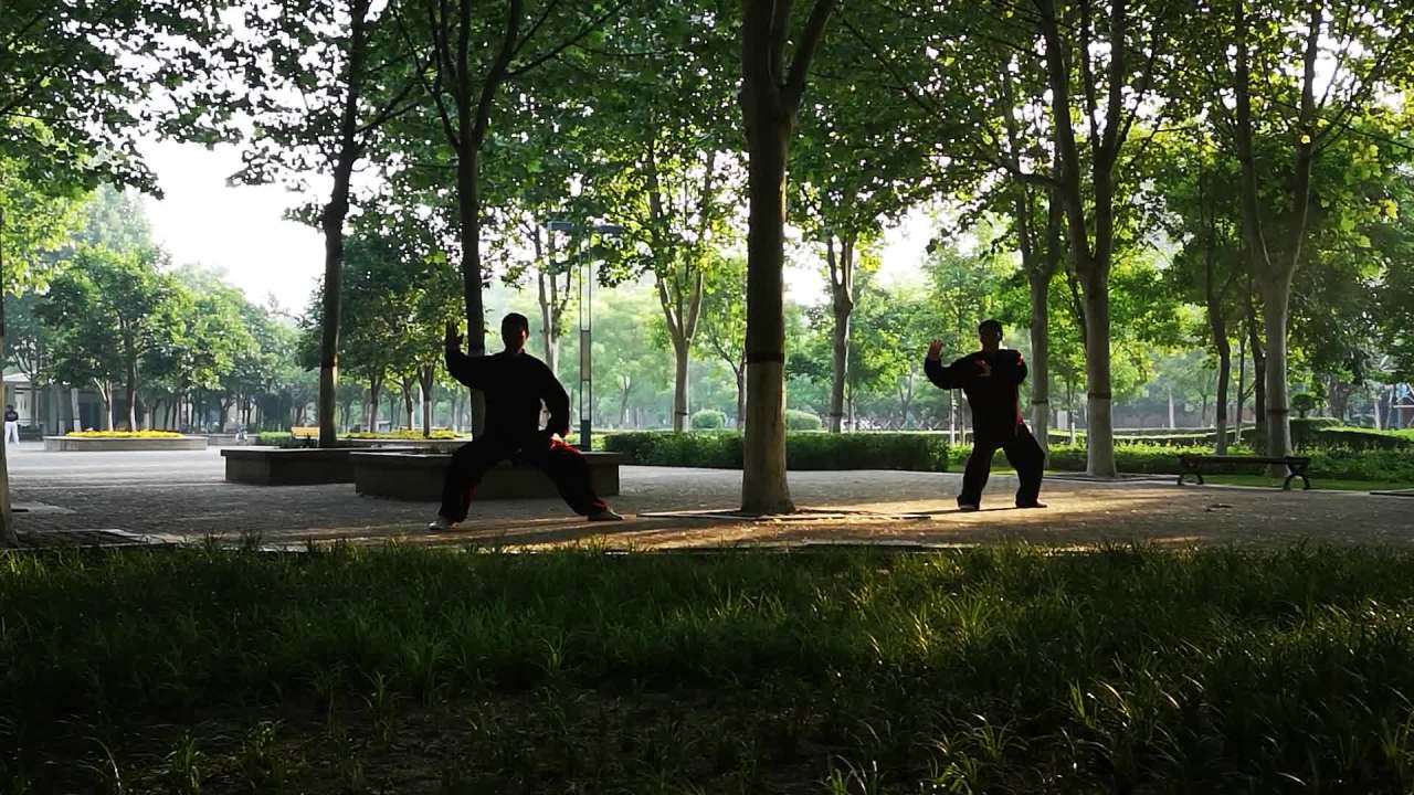 公园晨练太极