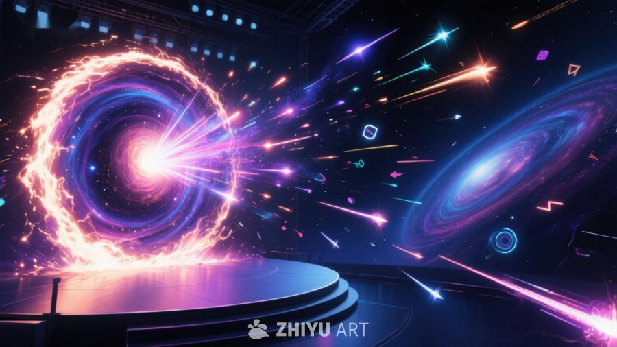 炫彩宇宙舞台，光效与星系交织 852