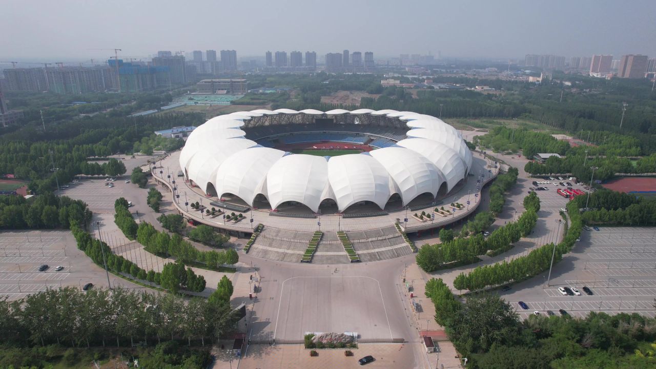 河北沧州城市风光地标建筑航拍  