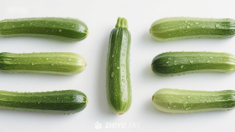 新鲜青瓜排列展示