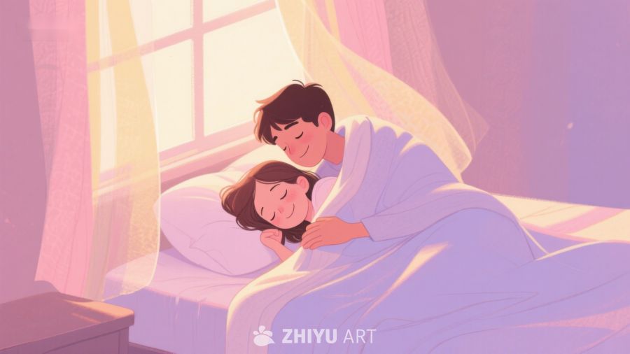 温馨床头，情侣共枕入梦 390