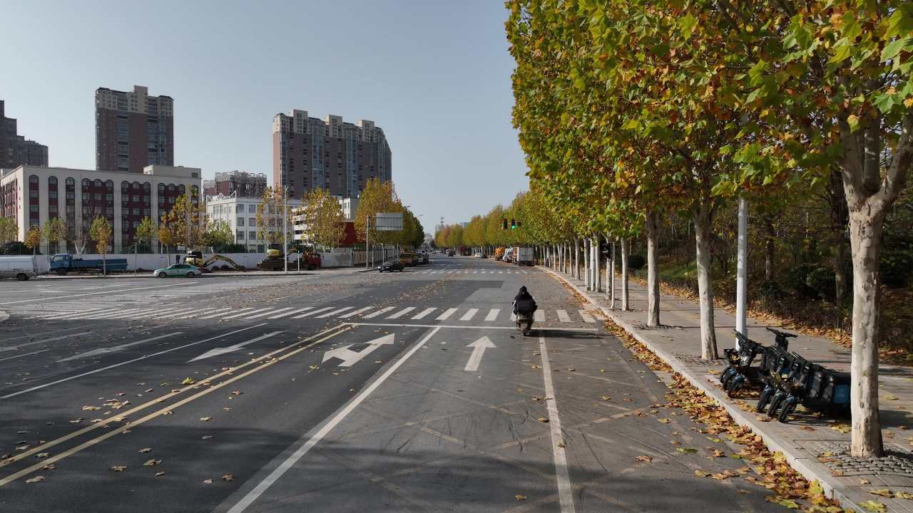 秋日城市与自然的和谐