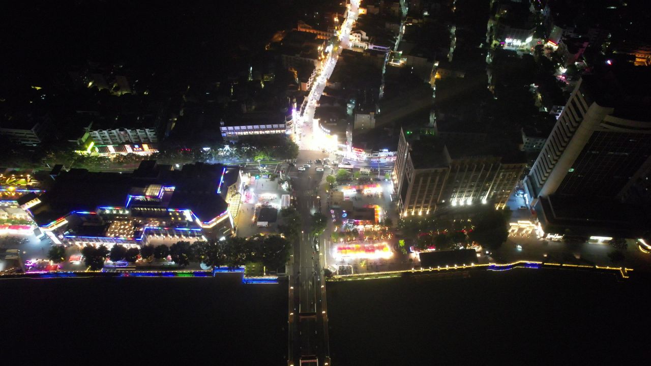 广东中山市城市夜景灯光