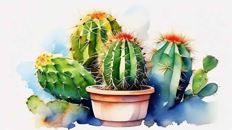 仙人掌自然植物插画 67