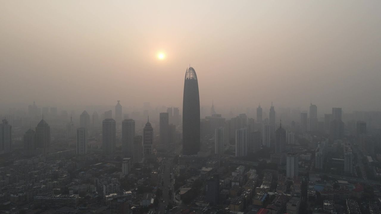 山东济南城市风光航拍 