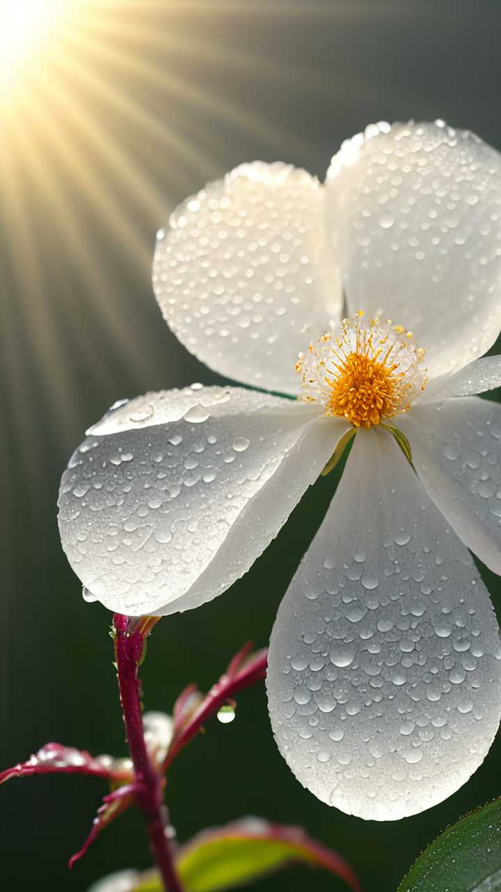 雨后的蔷薇花近景晶莹剔透