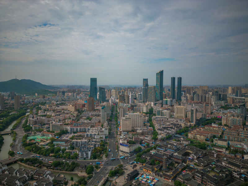 航拍 江苏 无锡 城市 风光 无锡建设