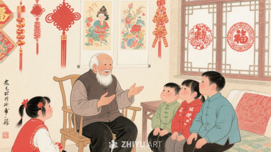 老人与孩子们共度温馨时光 635