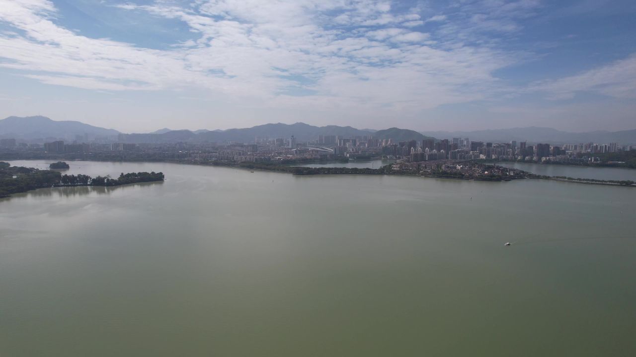 广东肇庆城市风光航拍 