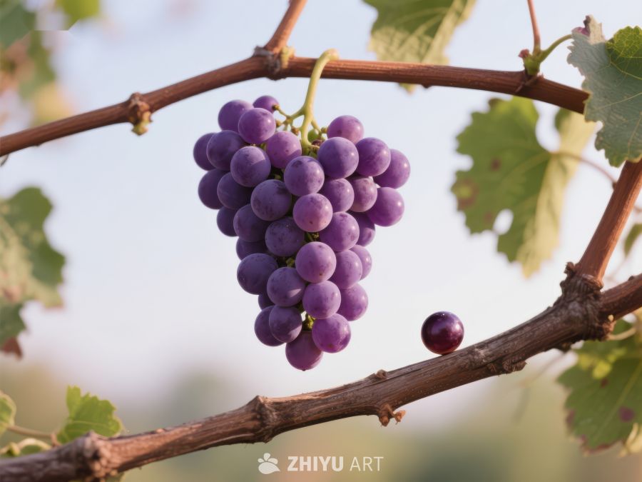 葡萄藤上的紫色葡萄串 105