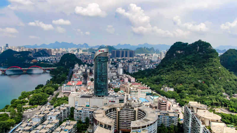 广西柳州城市风光航拍摄影图