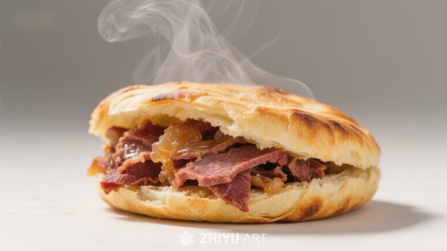 热腾腾的肉夹馍