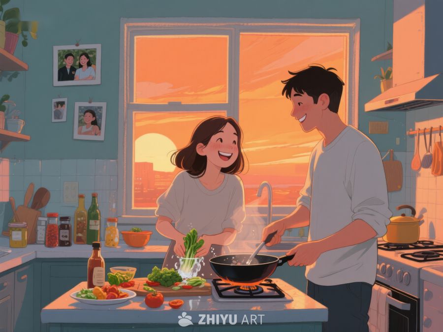 厨房里的温馨晚餐时光 27