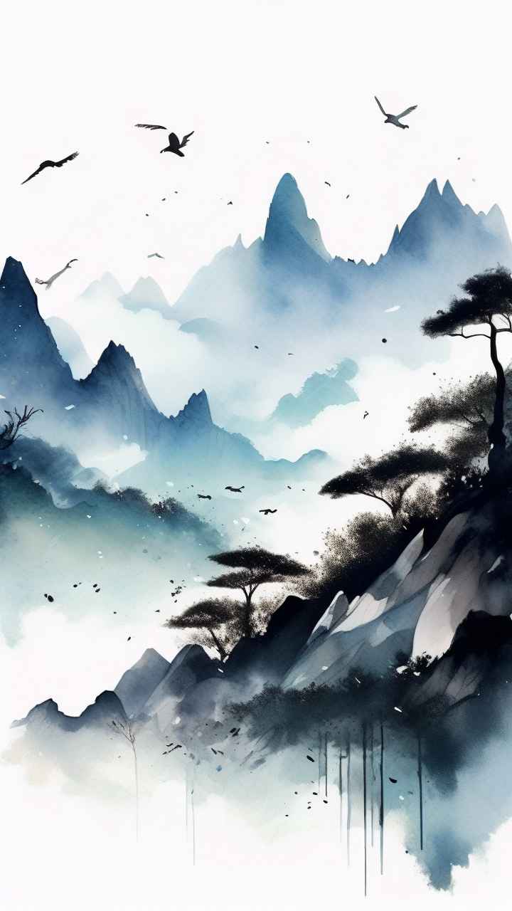 山水画国风背景 23