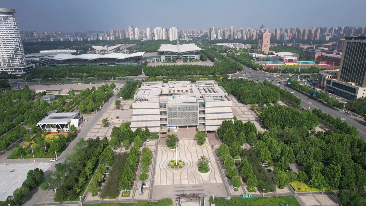 河北沧州城市风光地标建筑航拍  