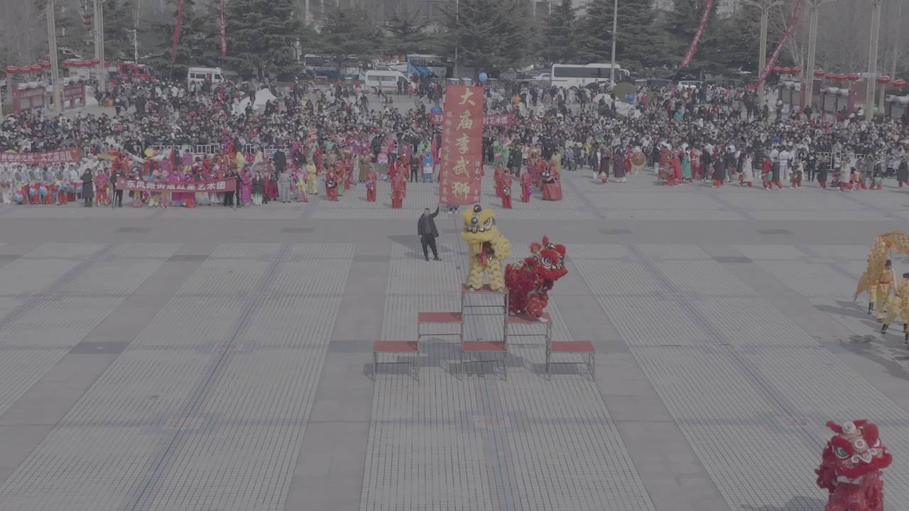 热闹的舞狮表演