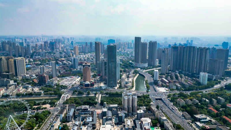 安徽合肥城市风光航拍图 