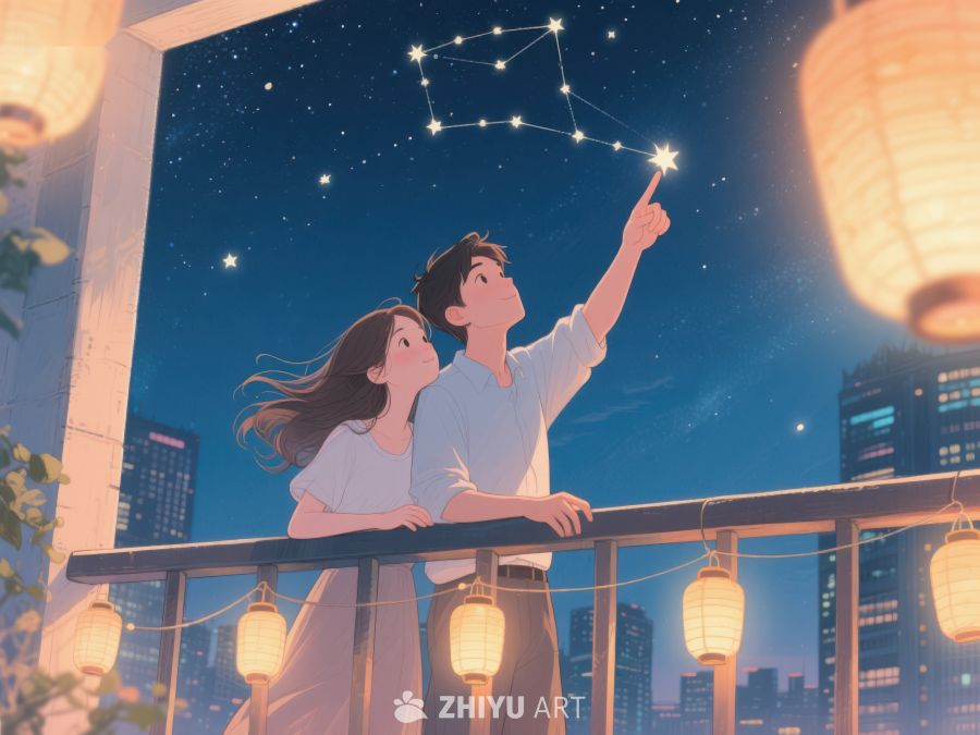 夜空下情侣共赏星座 1068