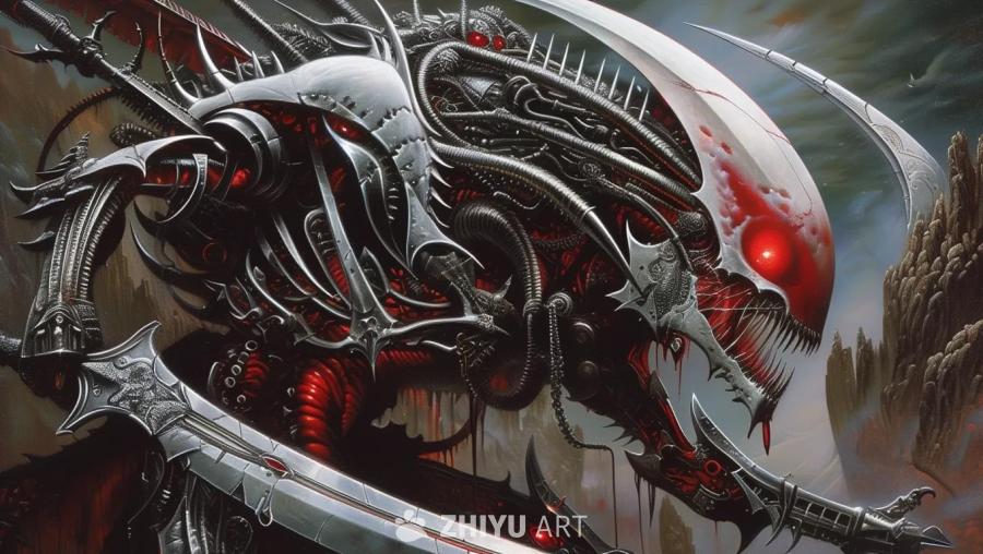 画面中展示了由独特生物组成的群体，它们的设计复杂，