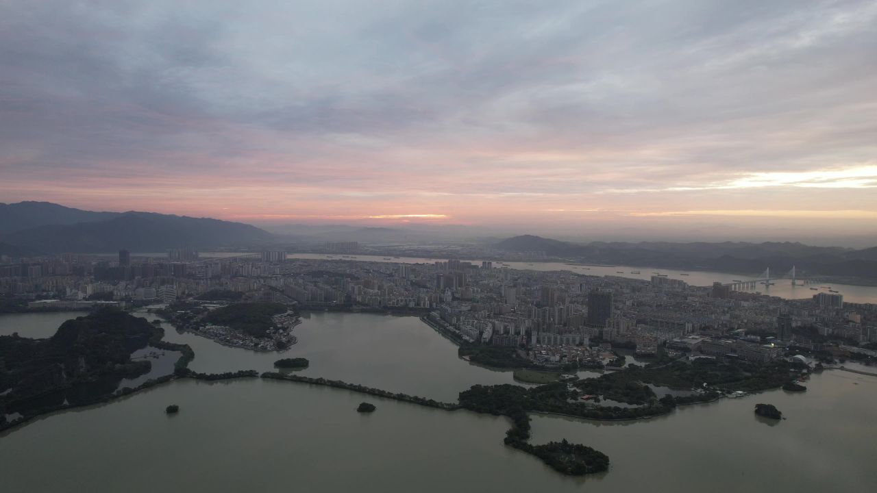 广东肇庆城市风光旅游景区航拍 