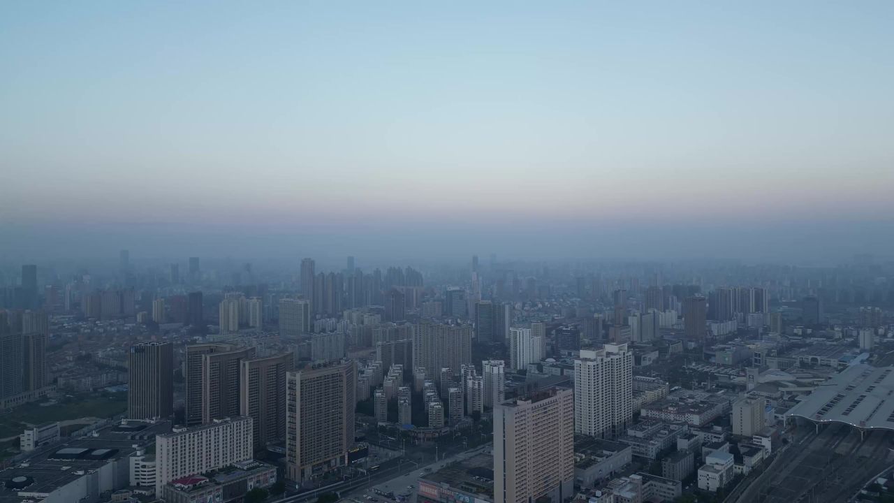 安徽合肥天鹅湖CBD航拍 