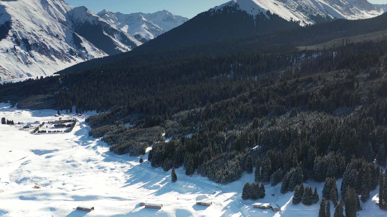 冬日山林雪景