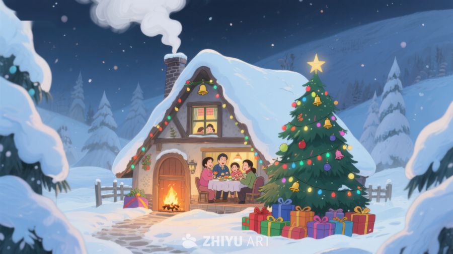 雪夜温馨圣诞小屋 425